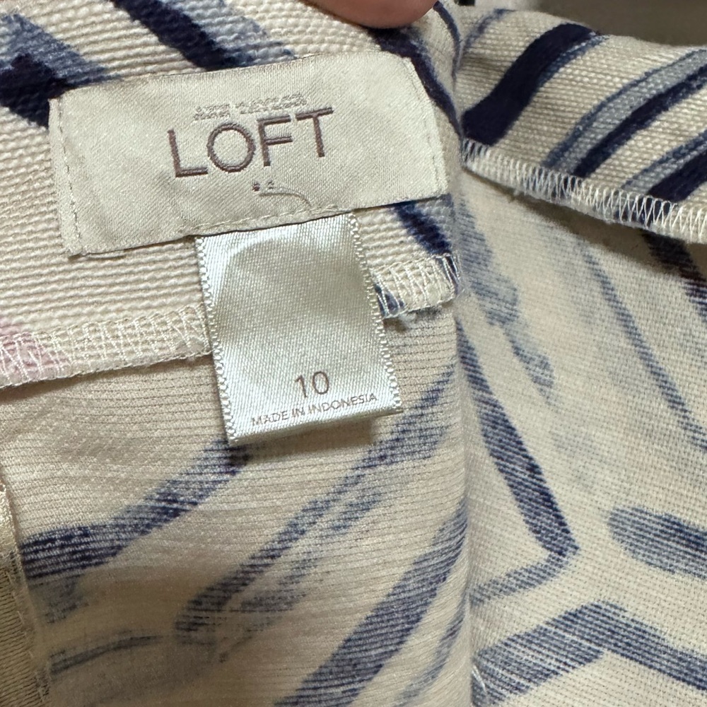 LOFT Geometric Print Skirt – Size 10 Cotton Blend - Picture 4 of 5